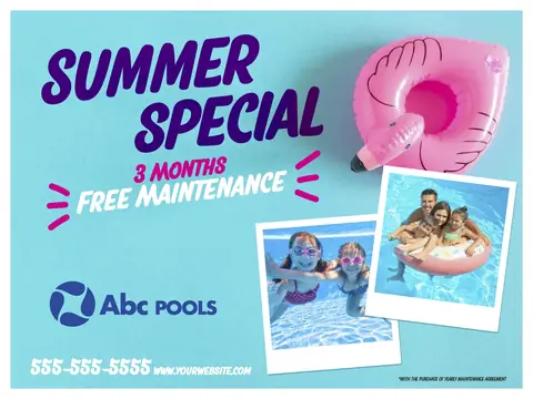 Pool Services postcard design POL-2