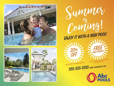 Pool Services postcard design POL-5