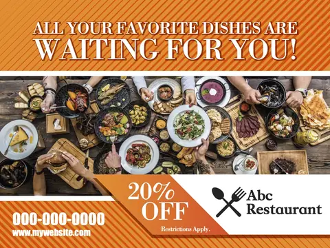 Restaurants postcard design RES-1