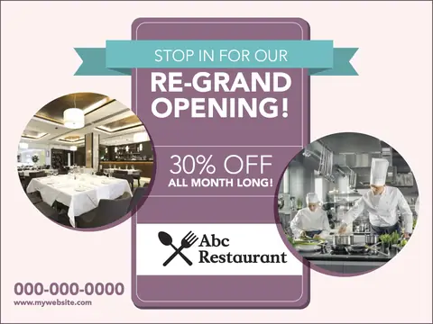Restaurants postcard design RES-2