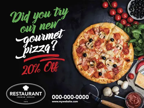 Restaurants postcard design RES-3