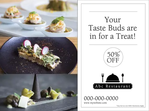 Restaurants postcard design RES-4