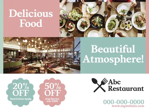 Restaurants postcard design RES-5