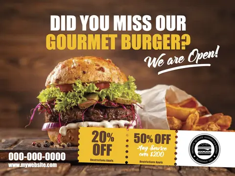 Restaurants postcard design RES-6