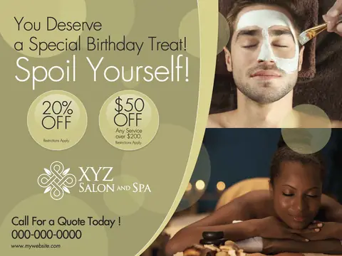 Salon & Spa postcard design SPA-2