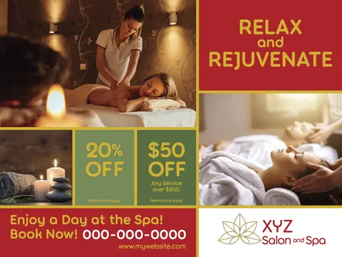 Salon & Spa postcard design SPA-3