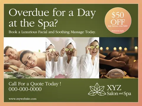 Salon & Spa postcard design SPA-6