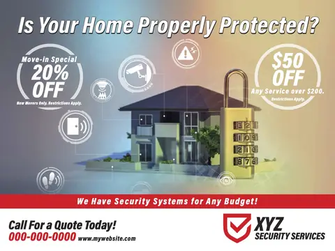 Security Systems postcard design SSY-1