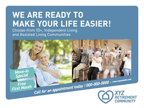 Senior Care postcard design SEC-2