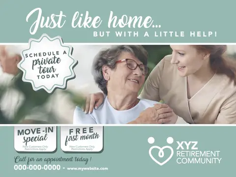 Senior Care postcard design SEC-3