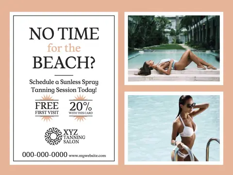 Tanning Salons postcard design TAN-1