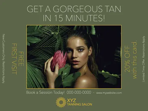 Tanning Salons postcard design TAN-2