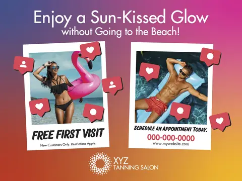 Tanning Salons postcard design TAN-3