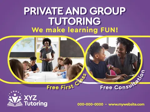Tutoring postcard design TUT-3