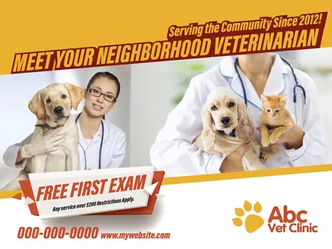 Veterinary postcard design VET-2