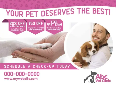 Veterinary postcard design VET-3